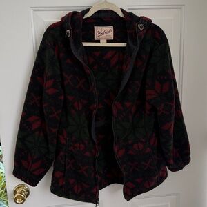 Woolrich Vintage Aztec Fleece Zip Up Hooded Jacket - Size Small - Made in USA